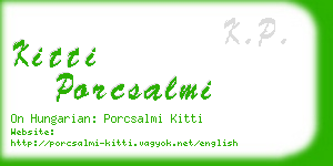 kitti porcsalmi business card